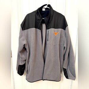 University of Texas Men's Gray and Black Fleece Jacket. Size 2XL